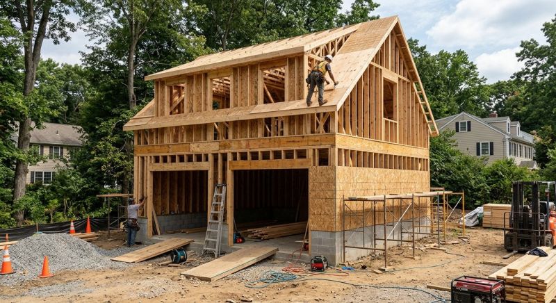 Attached Garage Construction in Katy, TX