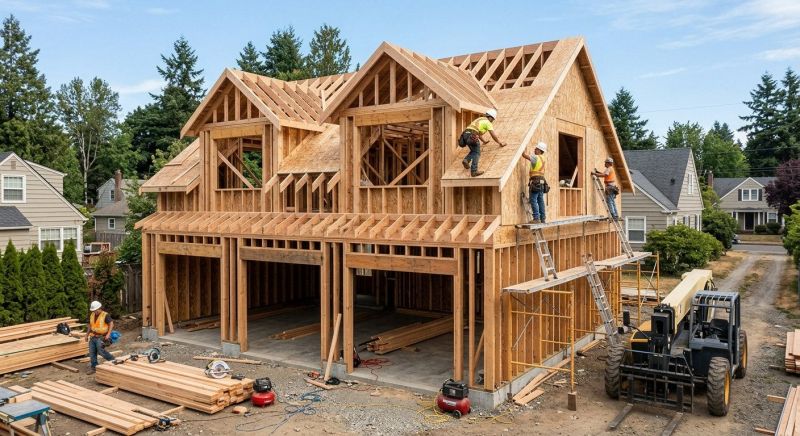 Two Story Garage Construction in Houston, TX